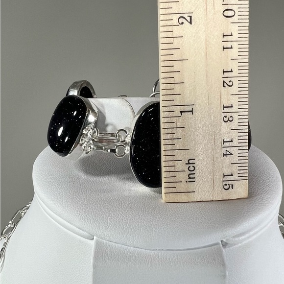 Blue Sunstone Moonstone Lapis 925 Large Necklace & Bracelet - Picture 6 of 9